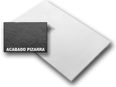 plato ducha carga mineral textura pizarra