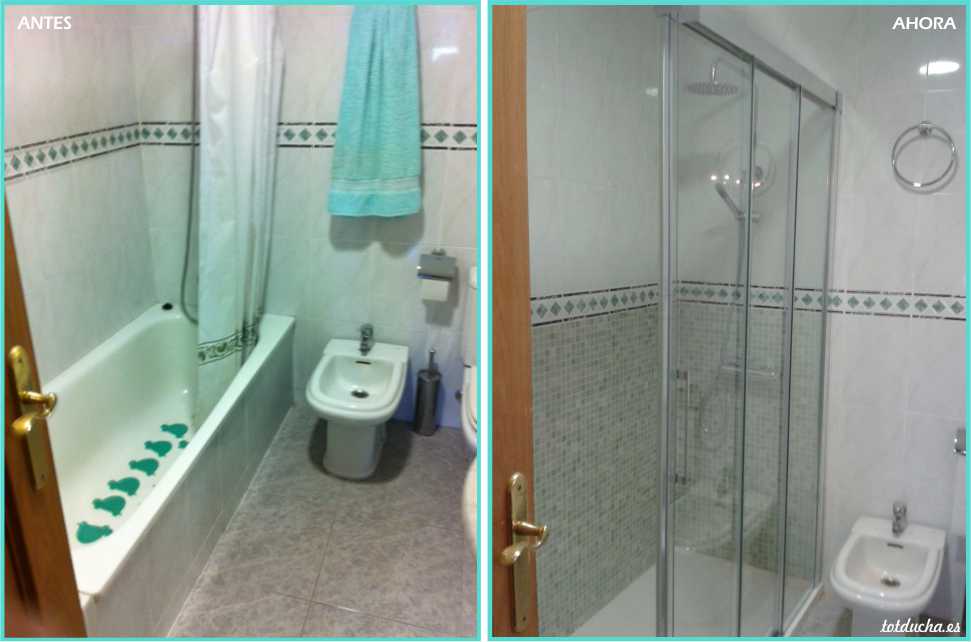 Cambio bañera por ducha, plato de 170 x 70 y mampara cristal 3 hojas. 
