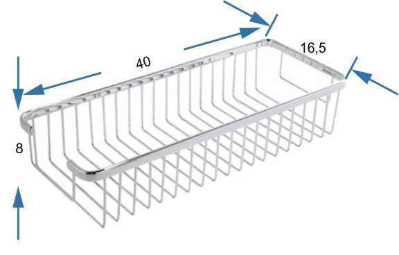 jabonera rectangular cromada