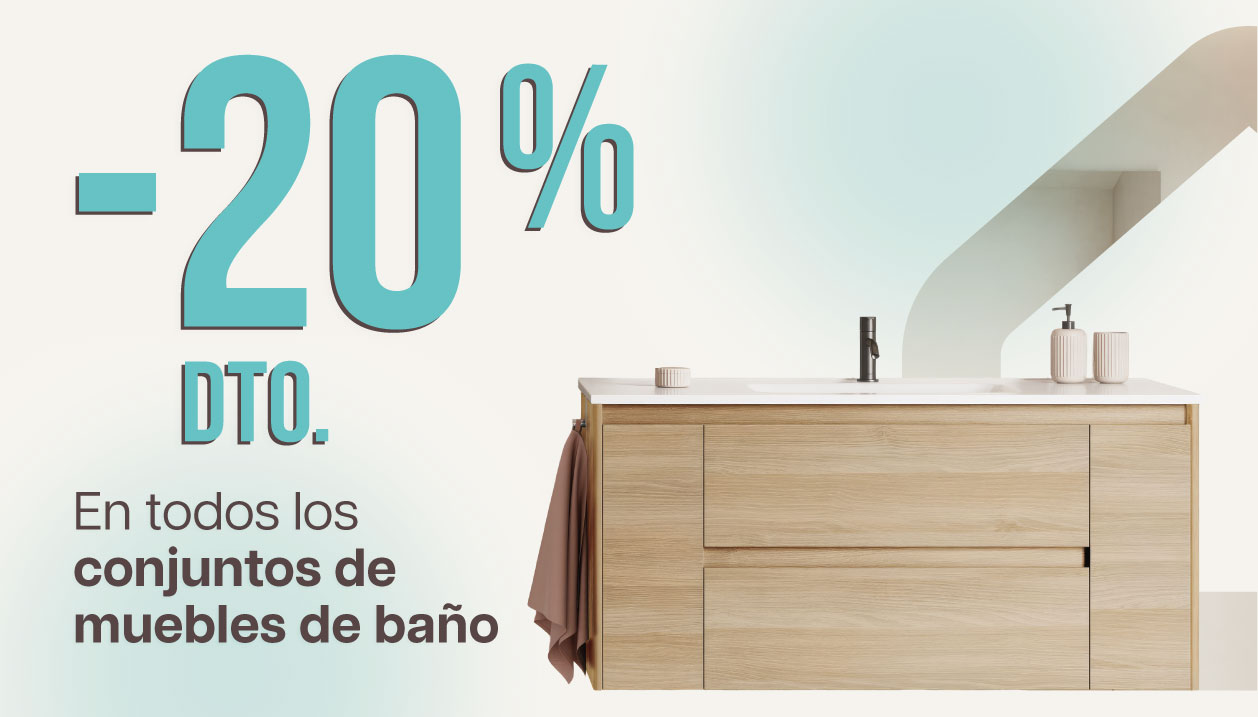 Promo 20% descuento conjuntos muebles de baño